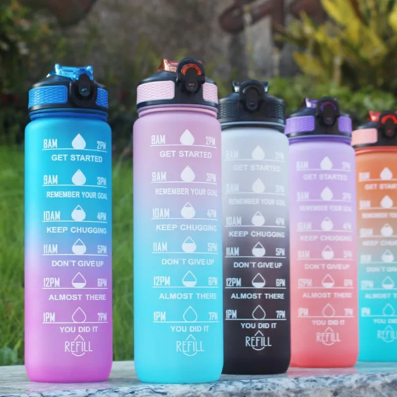 1L Water Bottle Portable Sport Water Bottle Pretty Drink Bottle Leakproof Gym Water Bottle for Outdoor Travel Fitness Cycling