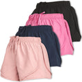 Women'S Running Shorts 4-Pack Athletic Workout Gym Shorts for Women, with Brief Liner